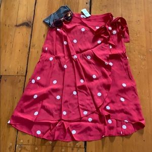Loft Red Wrap Polka Dot Skirt (and sunglasses!)